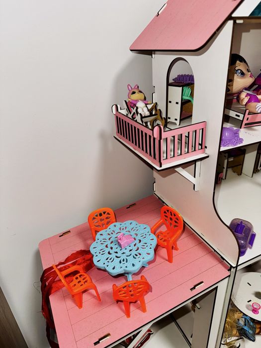 Деревʼяний ляльковий будинок великий дом для ляльок/лол/барбі