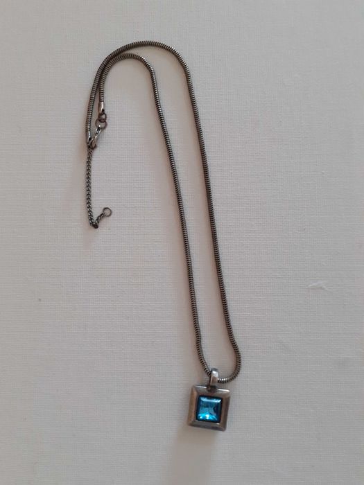 Colar vintage Marc Labat pedra azul