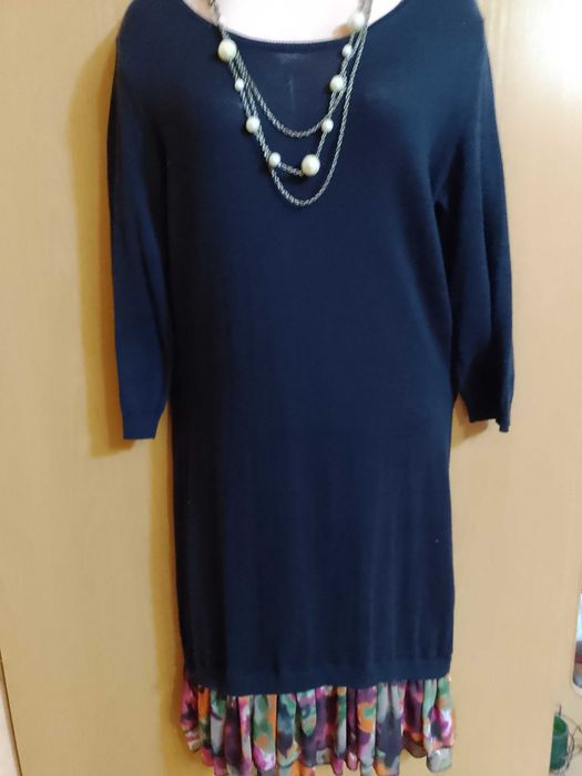 sukienka dzianina krótka 100% cotton  96 cm 38 jak nowa 3/4rekaw next