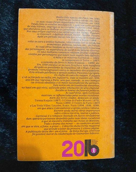 Émile Zola – Germinal, Livros de Bolso Europa-América nº 20 1971