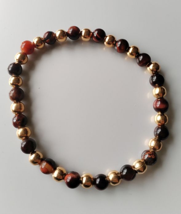 Pulseiras semi preciosas olho de tigre e olho de boi
