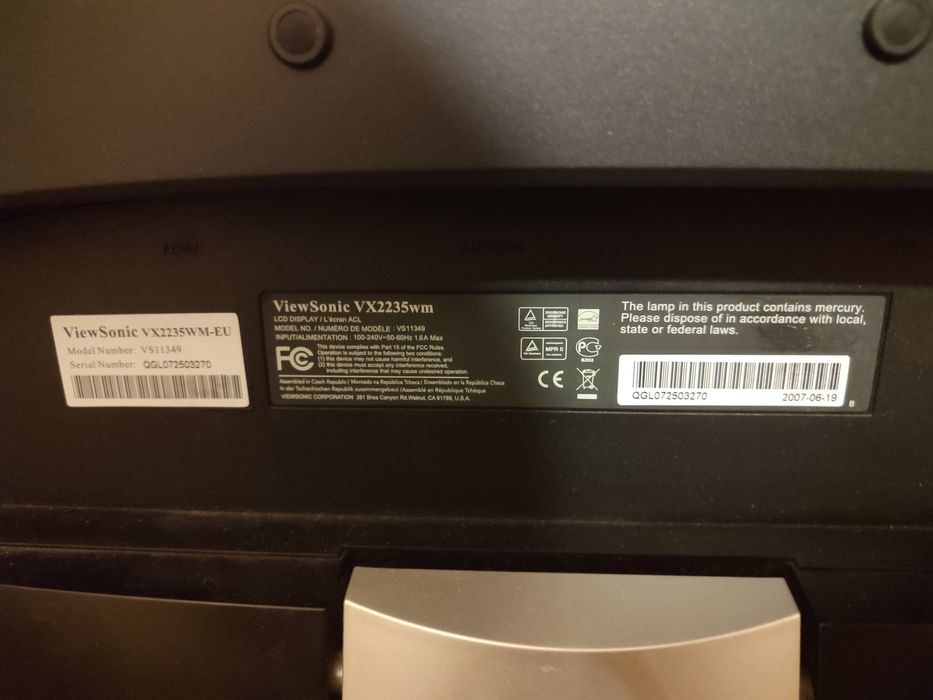 ViewSonic vx2235wmvx  на запчастини