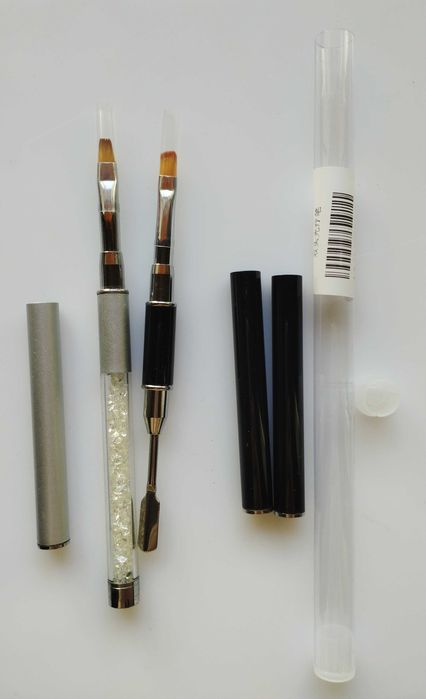 Пензель для манікюру кисть маникюрная для полигеля с лопаткой