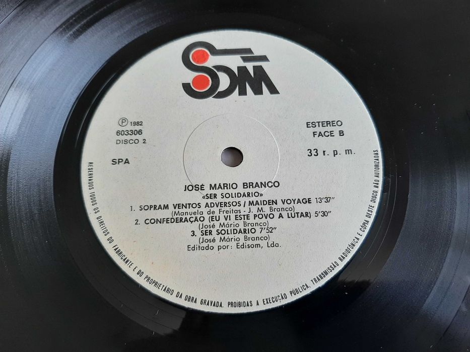 José Mário Branco - Ser Solidário - Portugal - 2 x Vinil LP