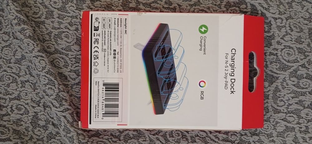 Зарядна док-станція DOBE для 4-х Joy-Con Nintendo Switch (RGB)