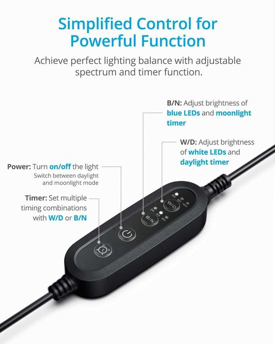 Lampa akwariowa Oświetlenie Slim LED NICREW z timerem