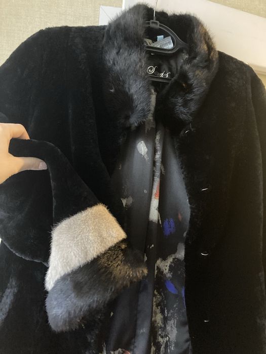 Шуба мутон и норка бу цельна