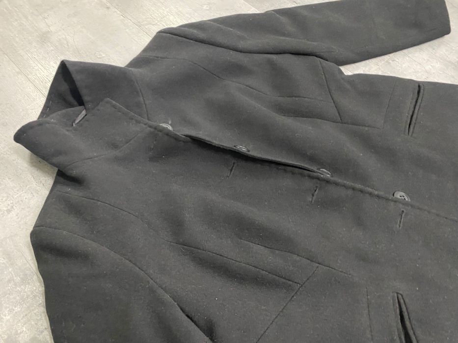 Czarny prosty klasyczny płaszcz m-xl