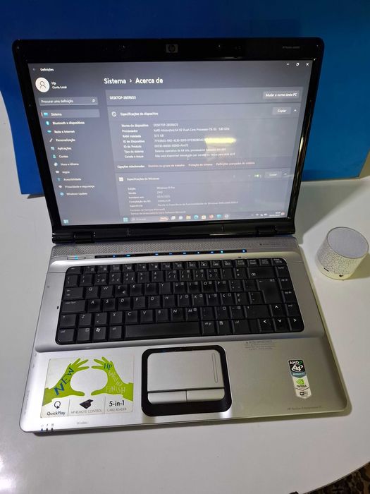 HP DV6000 windows 11 4gbram disco ssd RF111