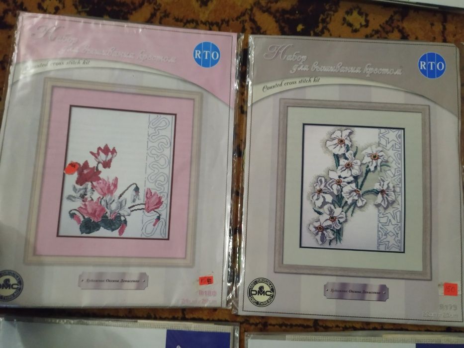 Набор для вишивки крестиком с нитками в комплекте Anchor, RTO и другие