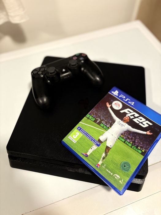 Ps4 slim 500 gb c/ 1 comando, cabos e Eafc 25