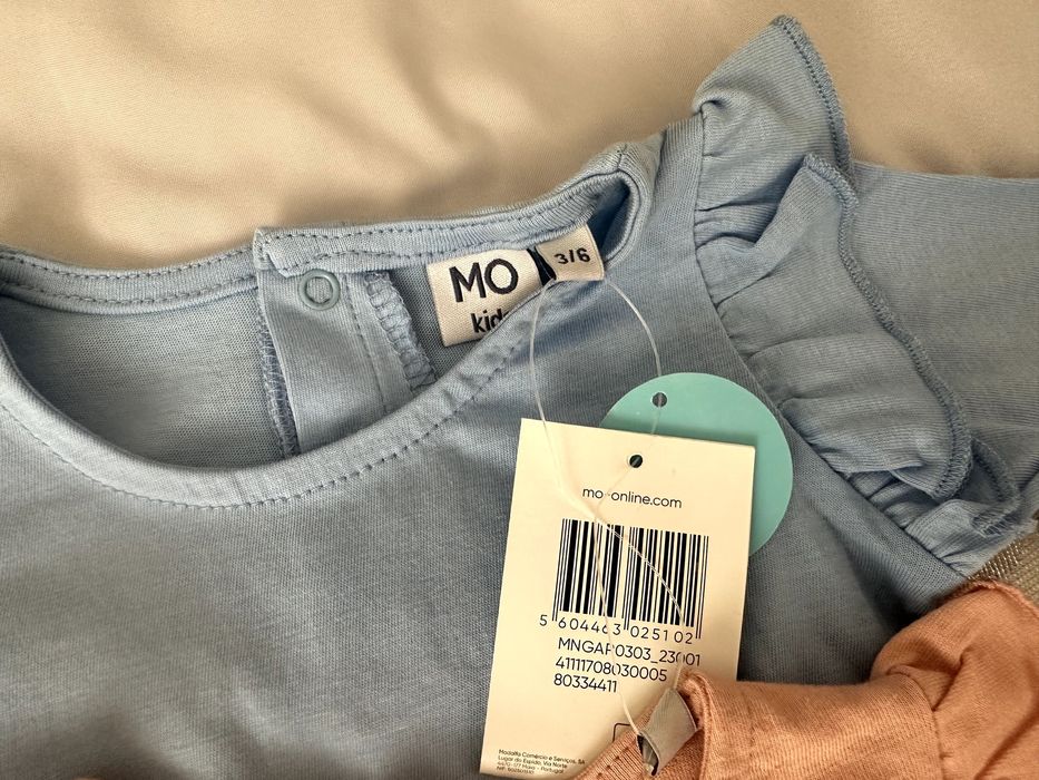 2 Camisolas Azul + Rosa 3-6M NOVAS