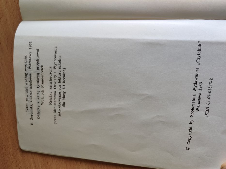 Ludzie bezdomni. Stefan Żeromski. 1963