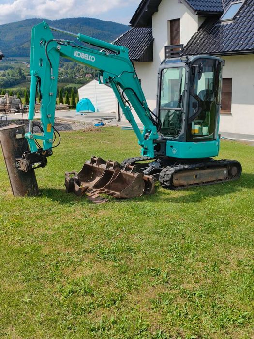 Minikoparka Kobelco 3500kg Tylko 1280 Mth Powertilt 4 łyżki oryginał