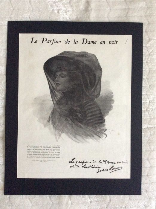 Publicidade do ano 1908 - Le parfin de la Dame en noir. Gaston Lertoux