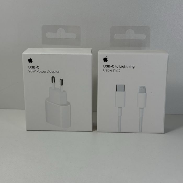 Быстрая зарядка айфон 20W + кабель Type-c lightning. Блочок зарядка iPhone 20w+ Type C Lightning кабель