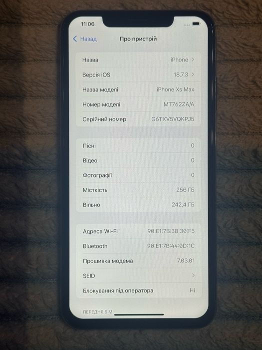 iPhone XS Max 256Gb Neverlock