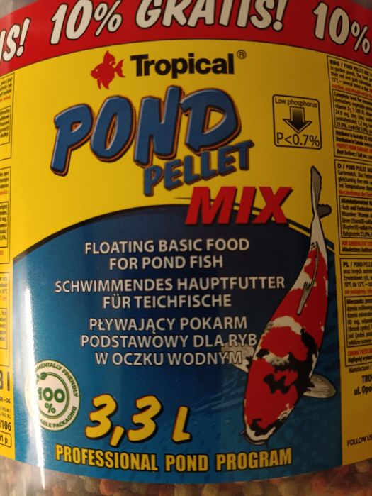 Comida para peixes - balde de 3,3litros