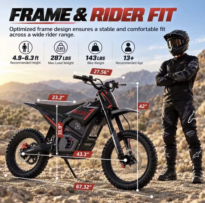 Mota elétrica E-Bike 95 km de autonomia e 8,2 cv