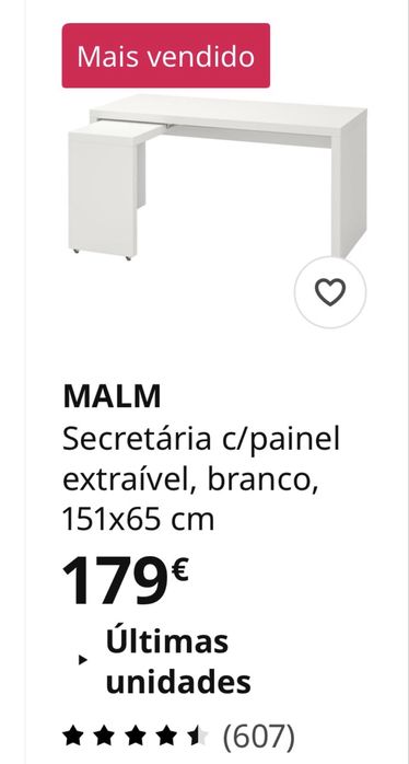 Secretária com tampo de vidro