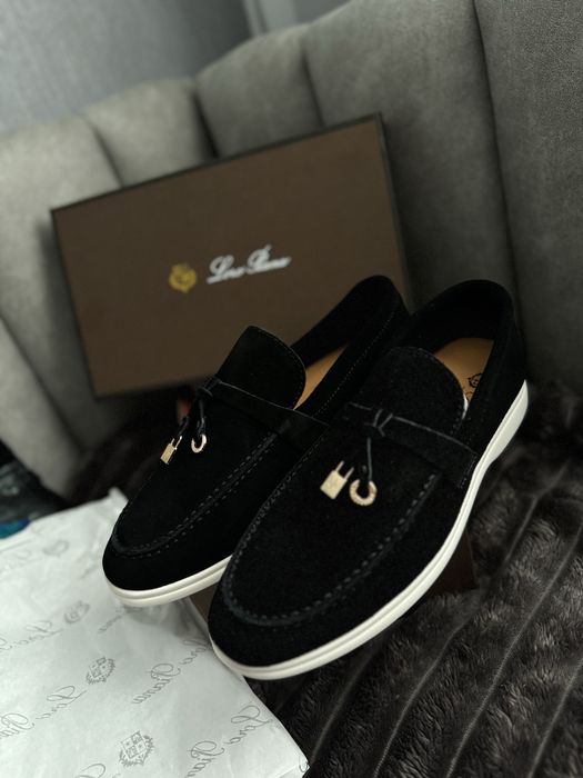 Лоферы женские черные loro piana