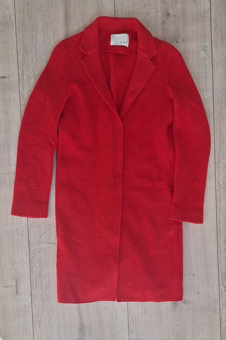 Płaszcz OUI – 52% Virgin Wool (Wełna Dziewicza) | Jak Nowy | Czerwony