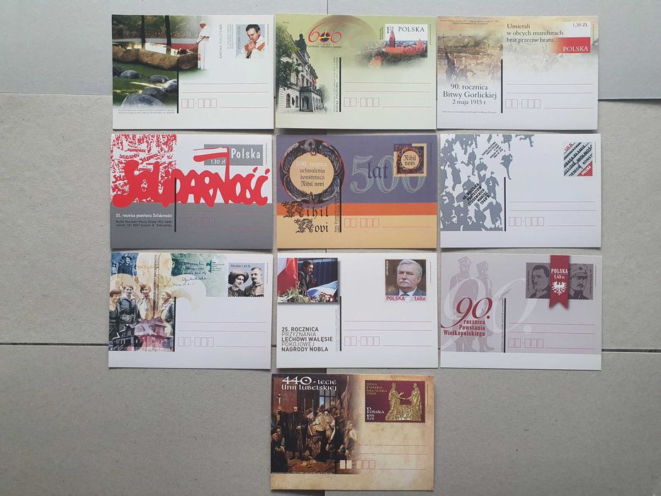 Filatelistyka Kartki pocztowe Cp czyste - zestaw