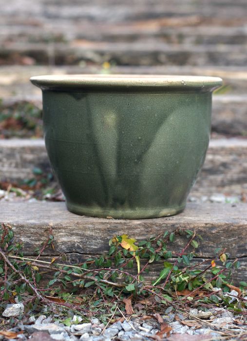 donica ceramiczna szkliwiona zielona duża