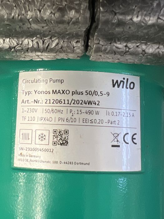 Pompa obiegowa wilo yanos MAXO plus 50/0,5-9