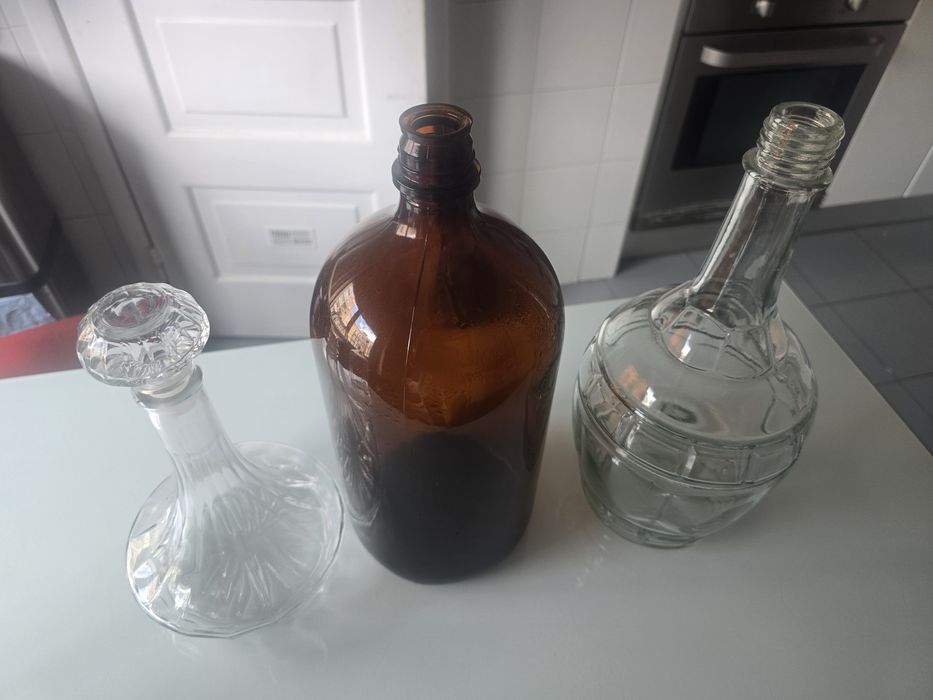 Garrafas de vidro antigas vintage