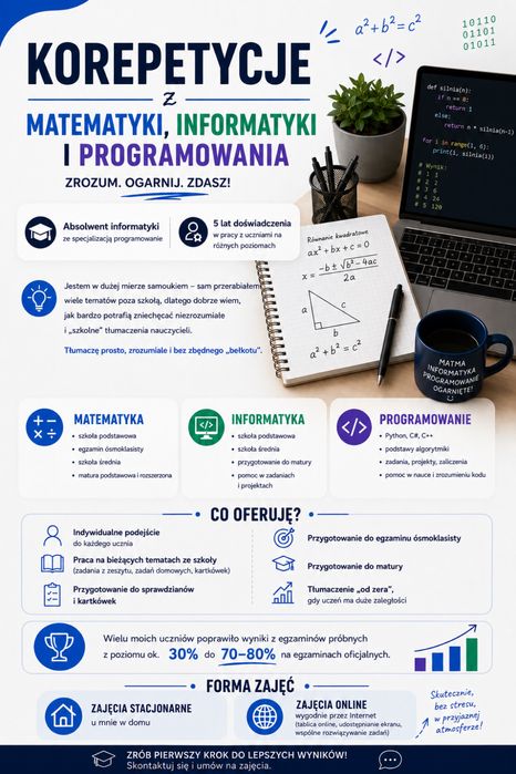 Korepetycje z matematyki, informatyki i programowania
