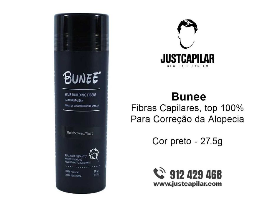 Bunee, Fibras Capilares, Top 100% para correção da alopecia, cor preto ...