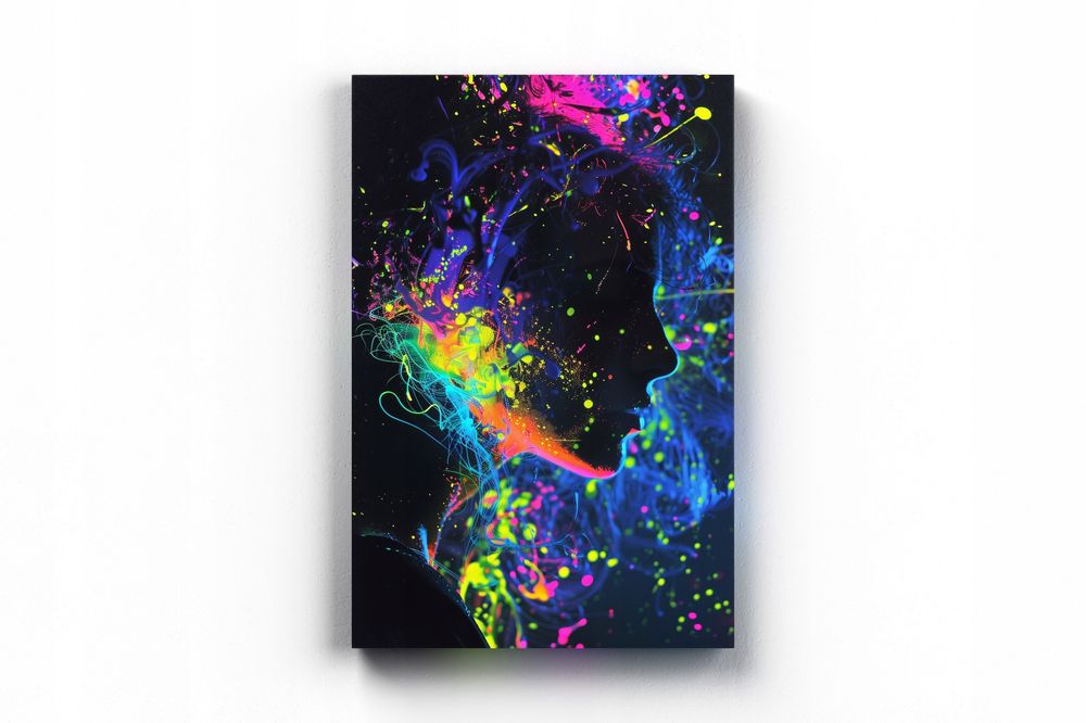 Obraz na płótnie "Portret Kobiety w Kolorach" 70x100 cm