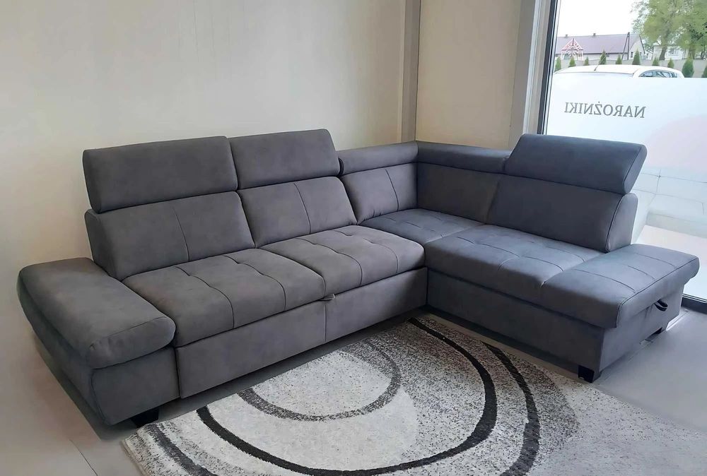 Narożnik Arturro z funkcja spania oraz pojemnikiem