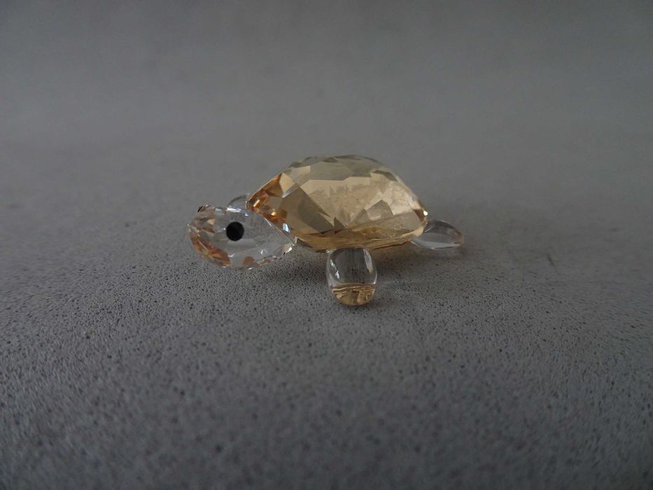 Swarovski Tortoise Baby Figurine, Crystal Golden Teak Turtle Tartaruga