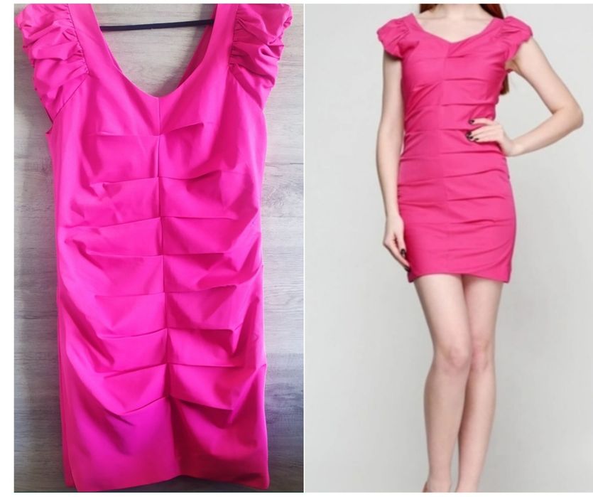 Сукня Барбі стиль  (нова) рожева з горизонтальними складками