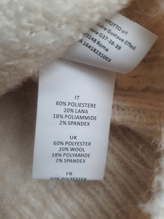 Sweter damski rozpinany w kwiatki krem XL