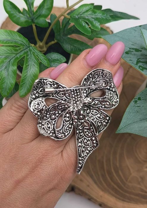 Nowa ekskluzywna broszka duża kokarda plus gratis, prezent dla niej