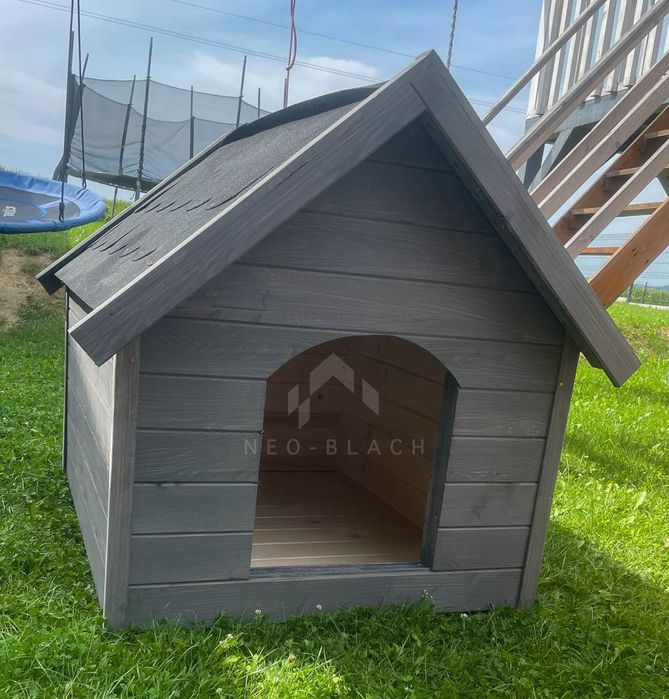 Buda dla psa Rozmiar "M" - Grafit - Dach dwuspadowy NB