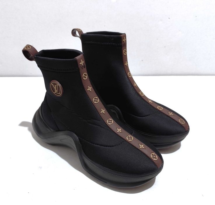 Botki Sneakersy Sportowe Czarne W Stylu LV |R. 39