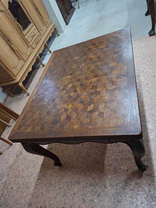 Ładny stary stół ludwikowski ciemny rozkładany /