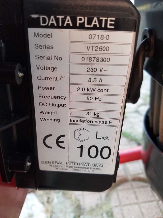 Генератор Generac VT2600