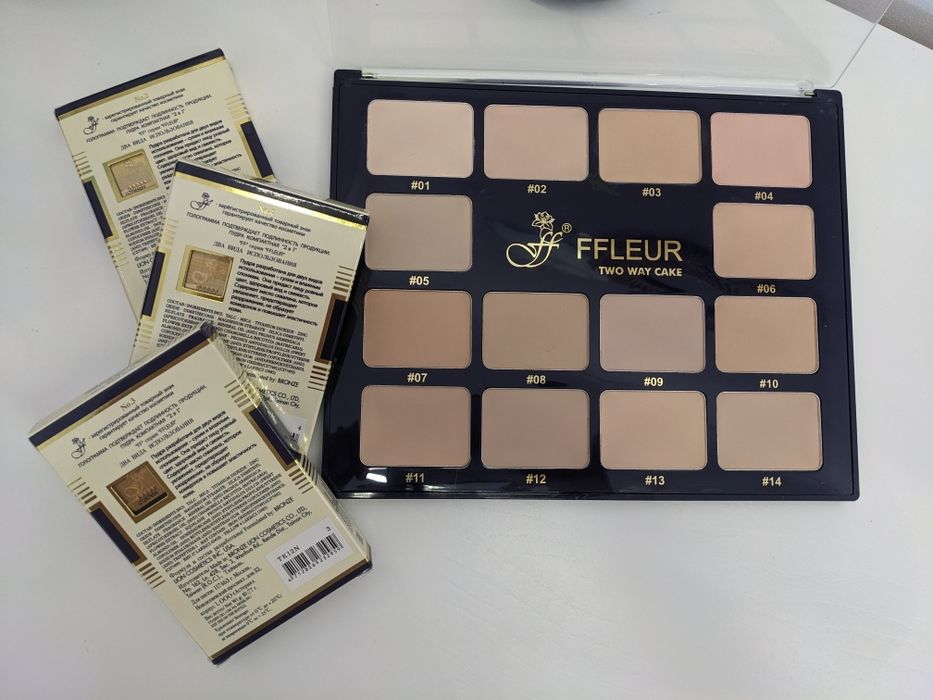Пудра Ffleur. ВСІ ТОНИ В НАЯВНОСТІ. Пудра компактная Флер 2в1 (оригина