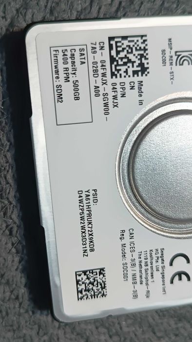 Seagate 500GB 2.5 SATA 5400RPM – zablokowany hasłem – na części