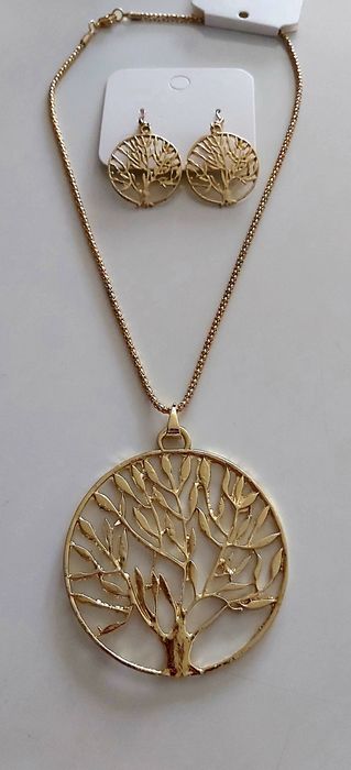 Conjunto, colar e brincos, com a árvore da vida
