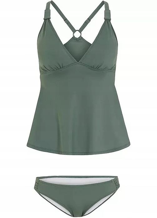 B.P.C tankini oliwkowe z figami r.38