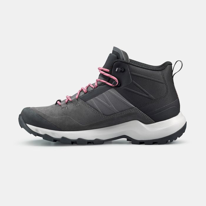 Botas de Caminhada na Montanha Mulher MH500 Impermeável Cinzento