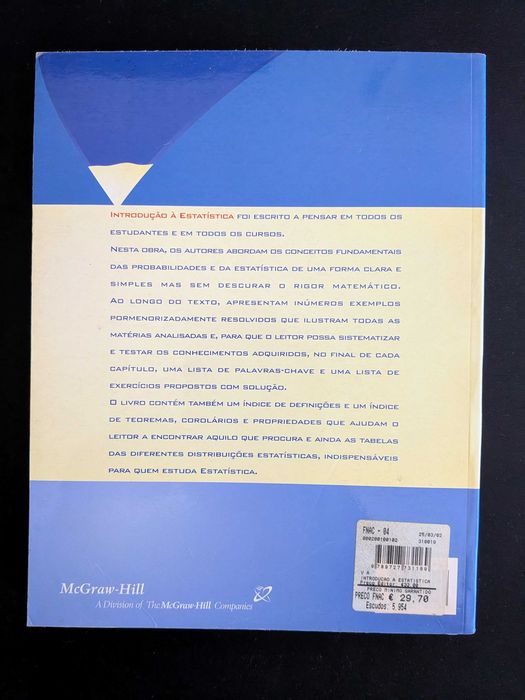 Livro "Introdução à Estatística" da McGraw-Hill.
