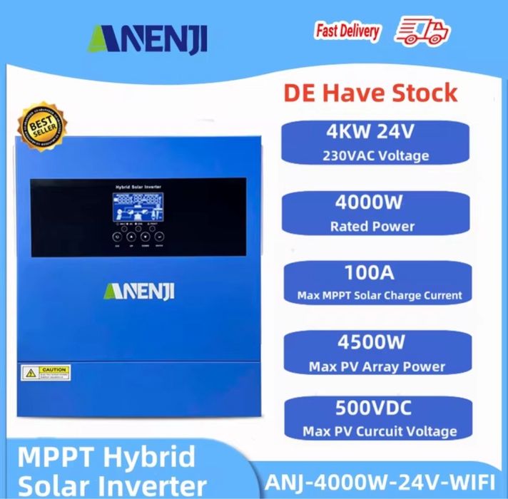 Комплект інвертор ANENJI 4kW + 2 LiFePO4 акумулятори