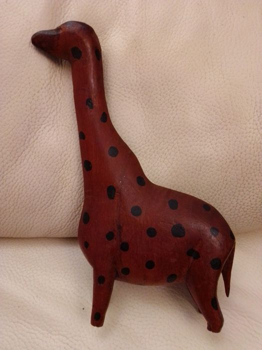 Antiga Girafa em Madeira Feita em Angola à Cerca de 40 Anos